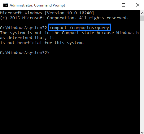 check if compact OS is running or not