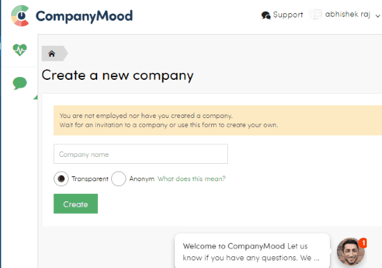 creating company account