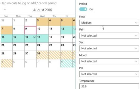 eva period tracker symptoms