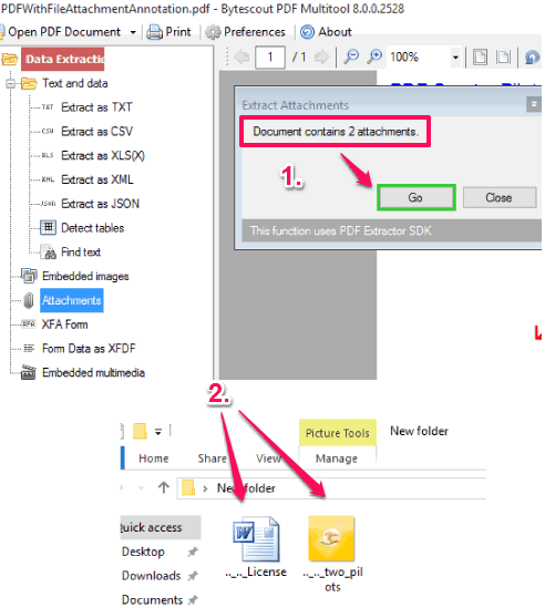 extract attachments from PDF