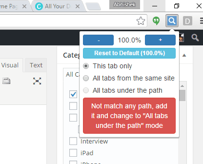 primary zooming options