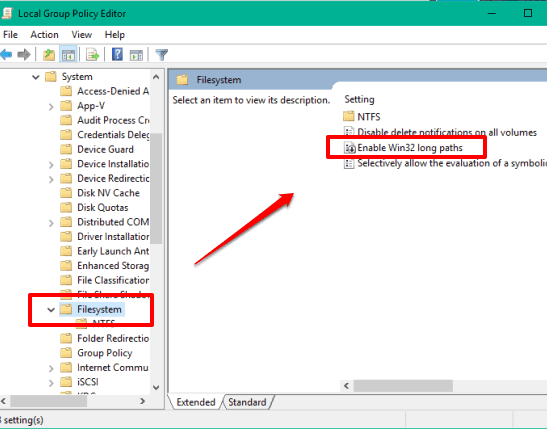 Enable Win32 long paths