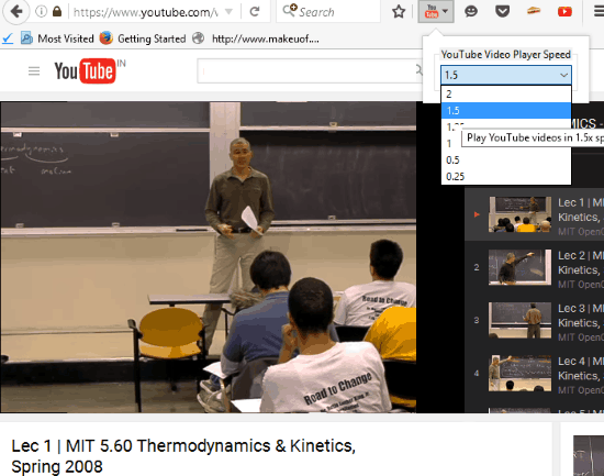 YouTube Video Player Speed
