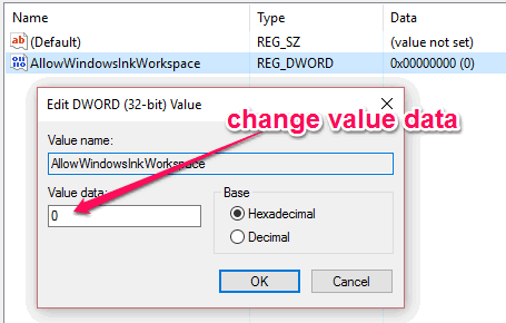 change value data