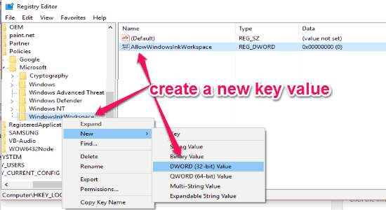 create a new key value