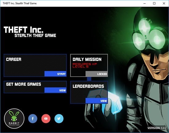 THEFT Inc. main menu