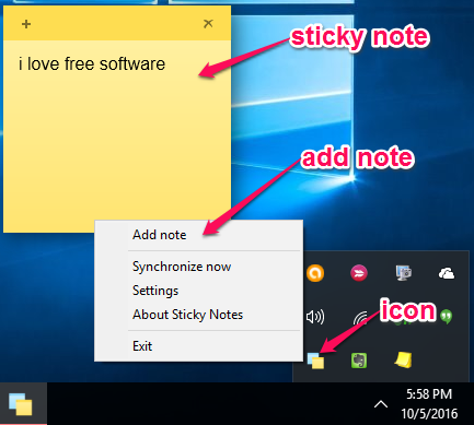 add sticky notes