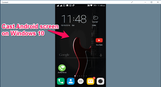 cast android screen on windows 10 pc