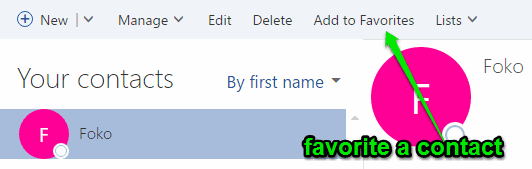 favorite contacts