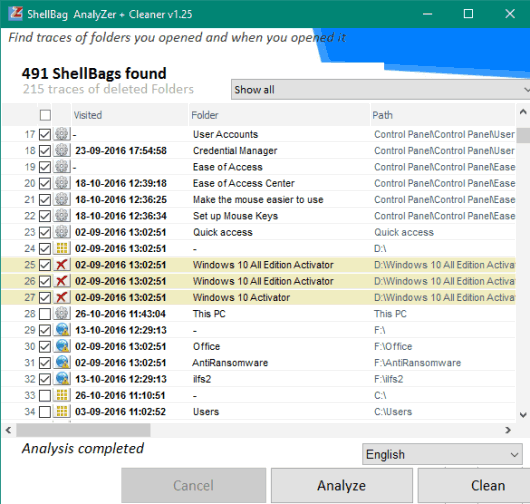 find and clean your pc activity traces