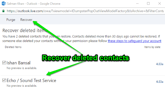 recover deleted contacts