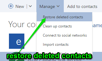 restore deleted contacts