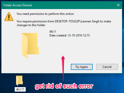 take folder ownership and set access rights