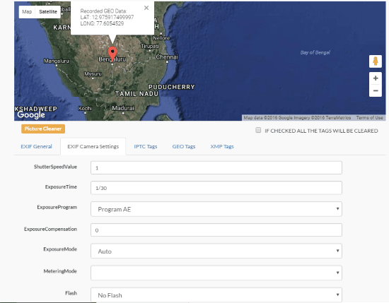 online EXIF data viewer