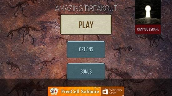 Amazing Breakout Game main menu