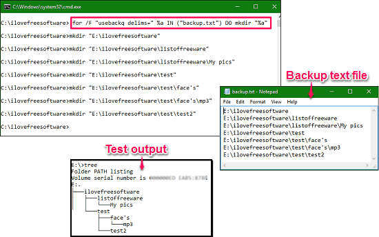 Command prompt output diectory