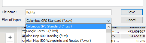 convert KML to CSV: RouteConverter