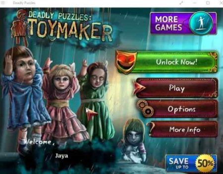 Deadly Puzzles toymaker home