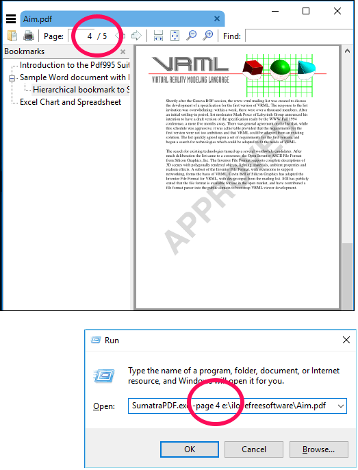 Opening PDF's particular page in SumatraPDF