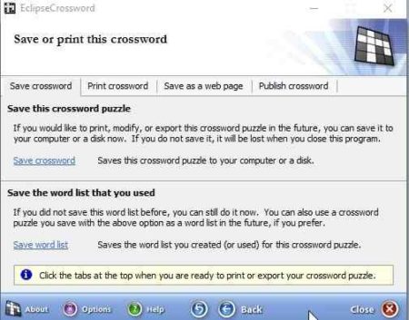 eclipse crossword save o rprint