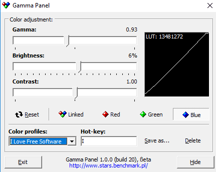 free software to automatically adjust screen color by hotkeys