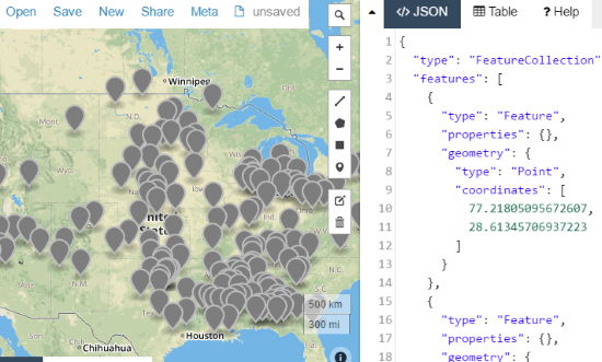 online map to display CSV data