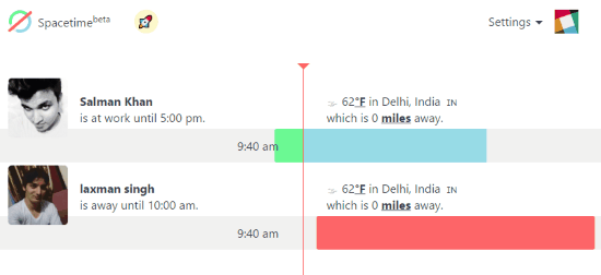 see current time of slack users