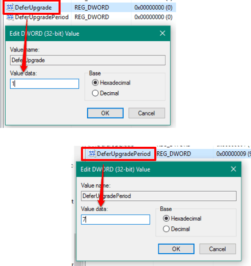 set value data for both values