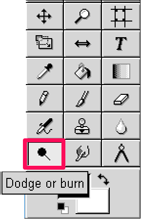 Image editor with dodge and burn