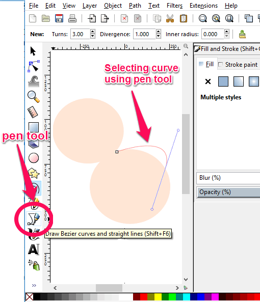 Inkscape pen tool