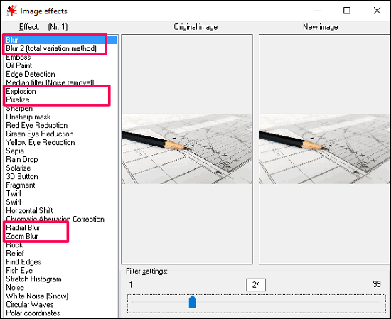 Irfanview - Effects browser