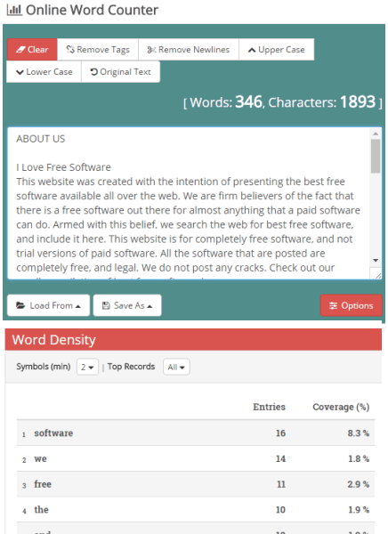 Online Word Counter