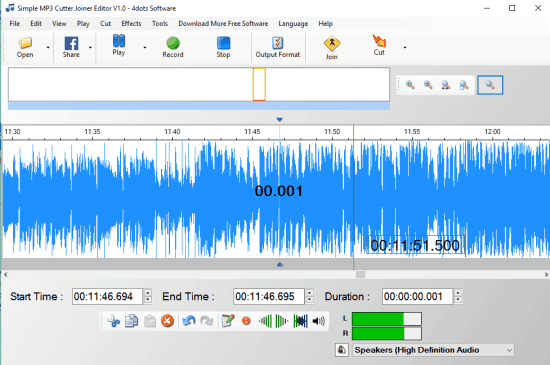 Simple MP3 Cutter Joiner Editor- interface