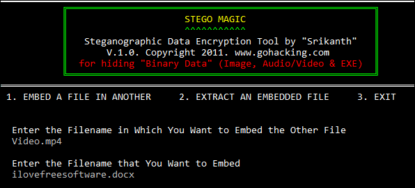 Stegomagic input files