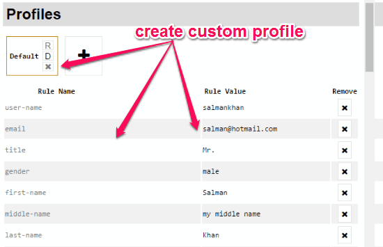 create profile