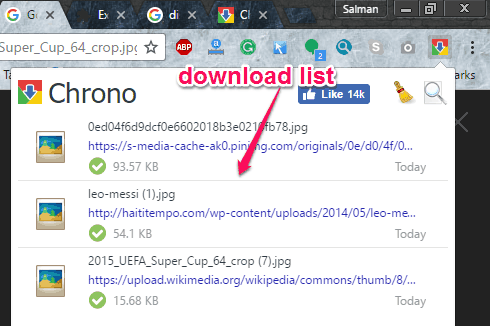 download list