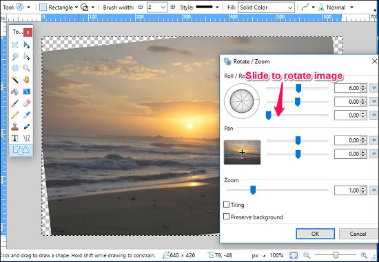 fixing horizon using paint.net