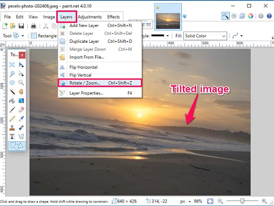 fixing tilted photos using paint.net