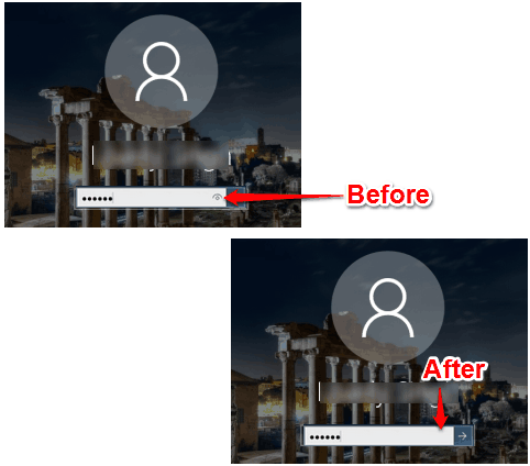 hide password reveal button from windows 10 login screen