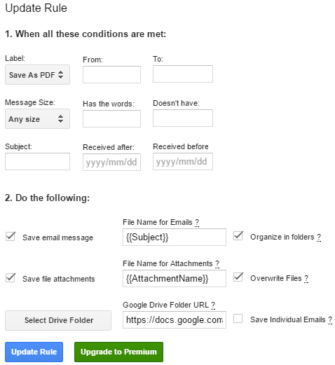 how to save gmail emails as pdf- save emails and attachments-create a rule