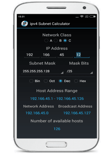 ipv4 Subnet Calculator- android ip subnetwork calculator