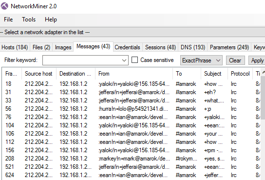 pcap analyzer software- network miner