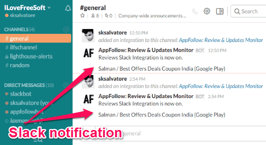 slack notification