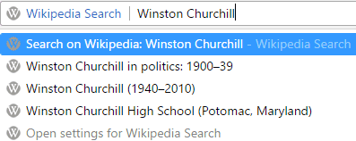 wikipedia search engine to access Wikipedia articles from Chrome address bar