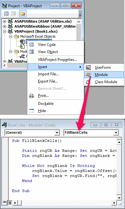 Blank cells vba module