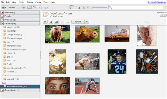 Picasa-n viewing folder