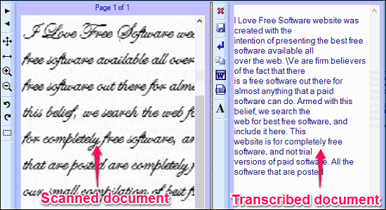 Software to Transcribe Scanned Documents