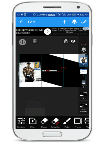 andorid photo editing app with multi layer support