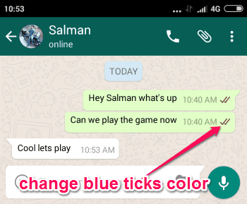 chnage blue ticks color