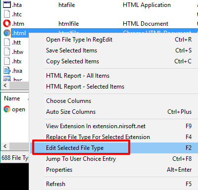 click edit selected file type option